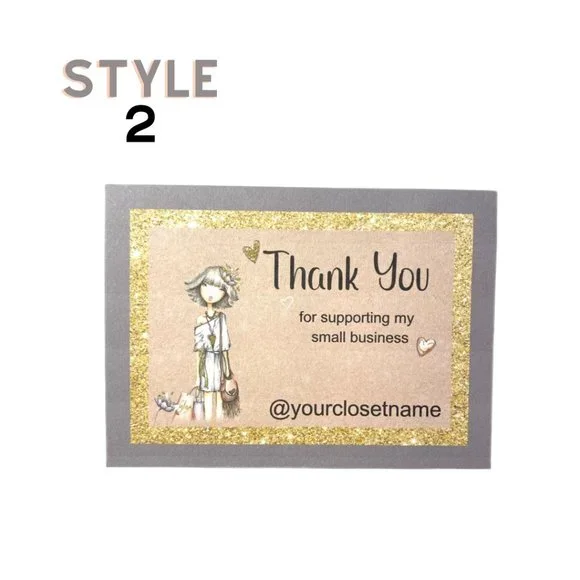 Poshmark Thank You Card - Set of 100 Online Boutique Packaging Card - Thank You - Picture 6 of 12